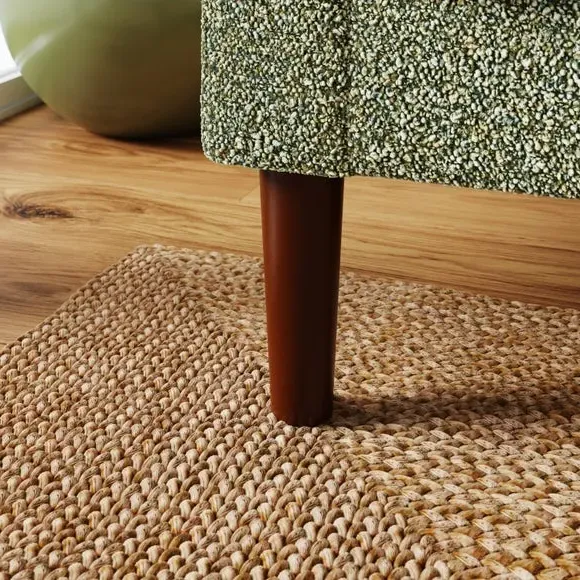 Compact Corner Chaise Sofa - Green, Boucle