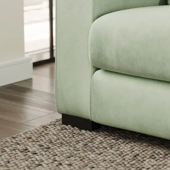 Compact Corner Chaise Sofa - Green, Velvet