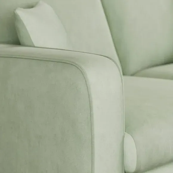 Compact Corner Chaise Sofa - Green, Velvet