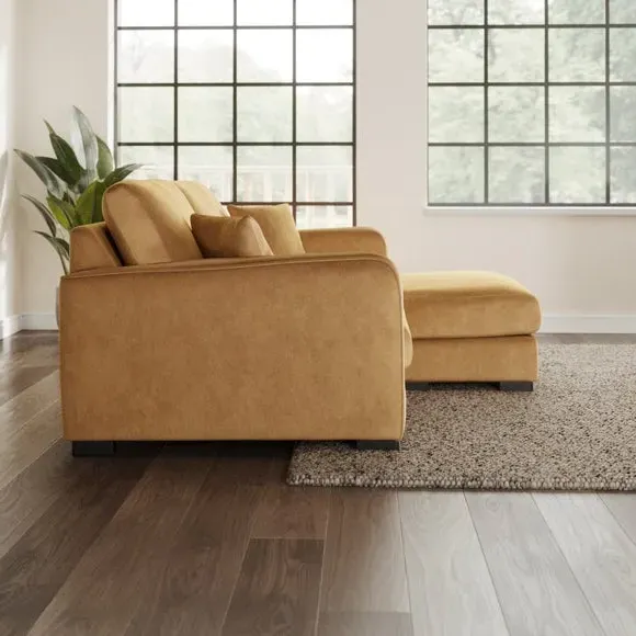 Compact Corner Chaise Sofa - Honey, Velvet