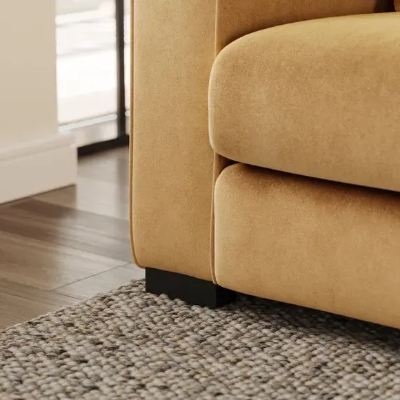 Compact Corner Chaise Sofa - Honey, Velvet