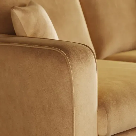 Compact Corner Chaise Sofa - Honey, Velvet