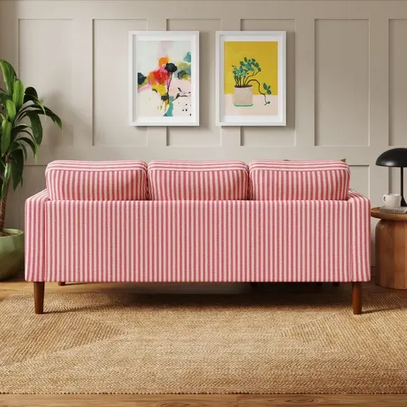 Compact Corner Chaise Sofa - Pink, Fabric