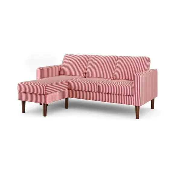 Compact Corner Chaise Sofa - Pink, Fabric