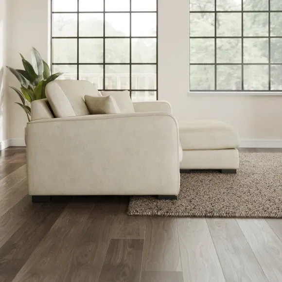 Compact Corner Chaise Sofa - Sand, Velvet