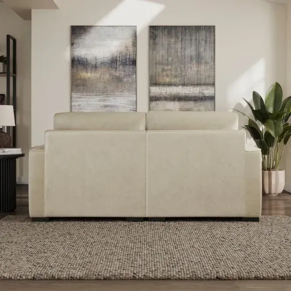 Compact Corner Chaise Sofa - Sand, Velvet