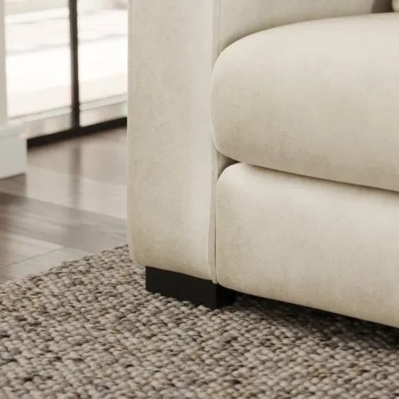 Compact Corner Chaise Sofa - Sand, Velvet