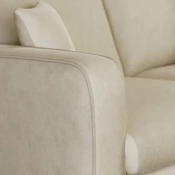 Compact Corner Chaise Sofa - Sand, Velvet