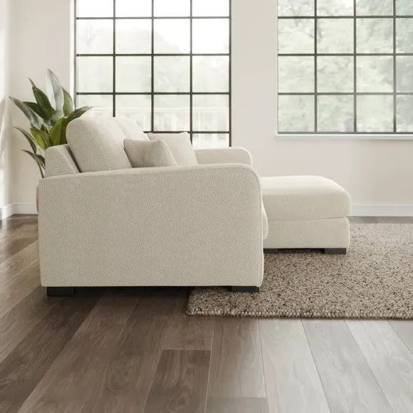 Compact Corner Chaise Sofa - Sandstone, Boucle