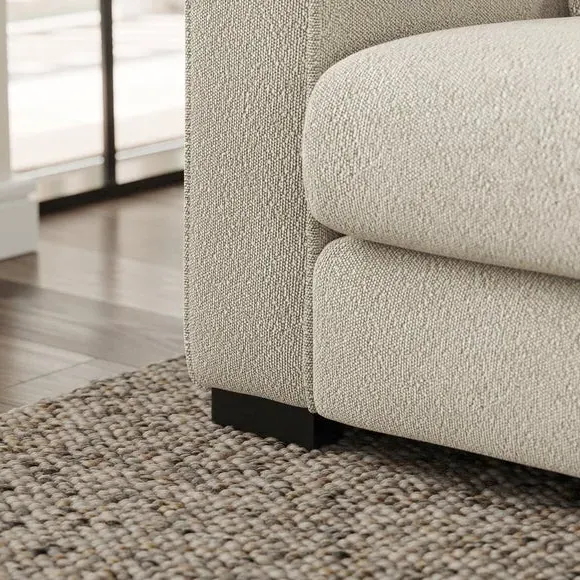 Compact Corner Chaise Sofa - Sandstone, Boucle