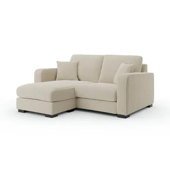 Compact Corner Chaise Sofa - Sandstone, Boucle