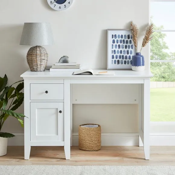 Compact Desk with Storage - White, Lacquer image