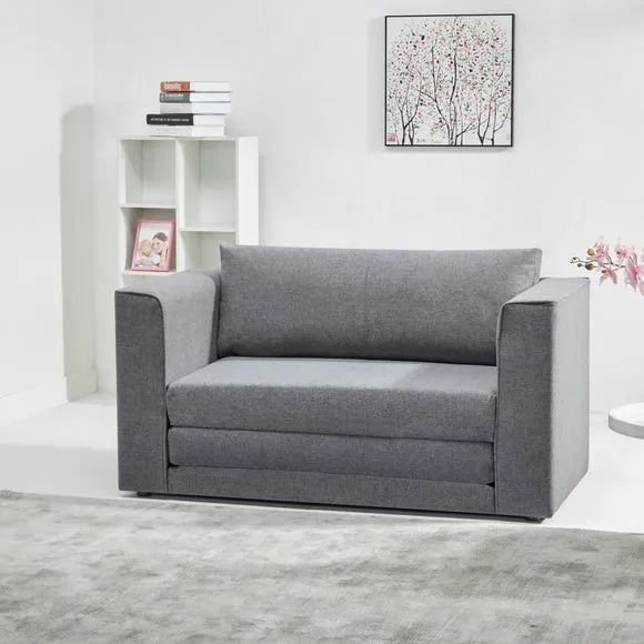 Compact Double Sofa Bed - Grey, Fabric