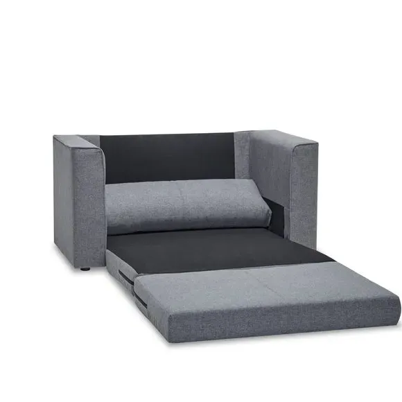 Compact Double Sofa Bed - Grey, Fabric