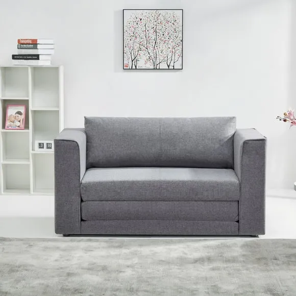 Compact Double Sofa Bed - Grey, Fabric image
