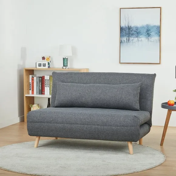 Compact Double Sofa Bed - Pebble, Fabric