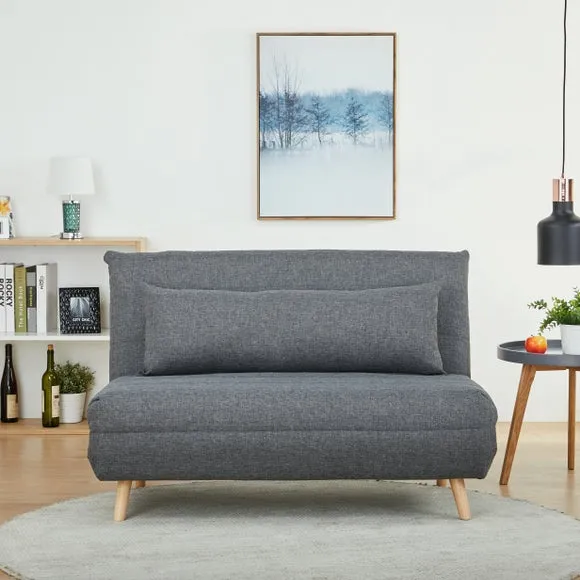 Compact Double Sofa Bed - Pebble, Fabric