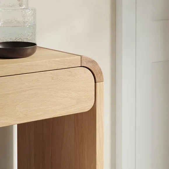 Compact Dressing Table with Drawer - Light Oak