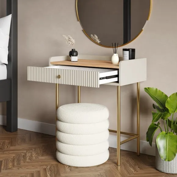 Compact Dressing Table with Drawer - Natural, Oak
