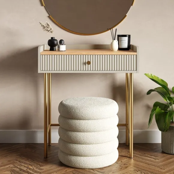 Compact Dressing Table with Drawer - Natural, Oak