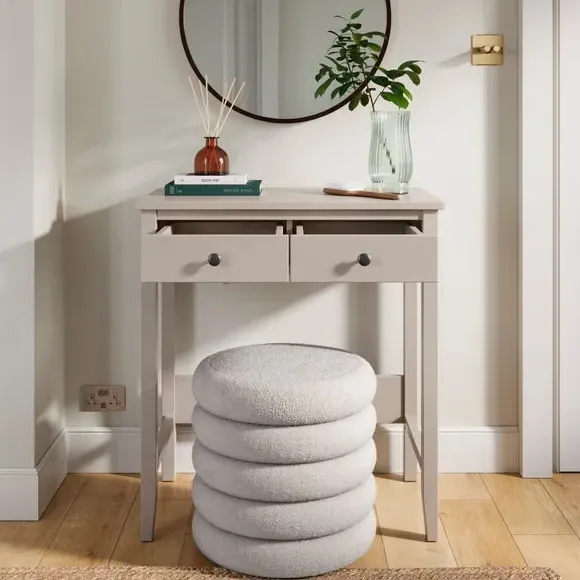 Compact Dressing Table with Drawers - Natural