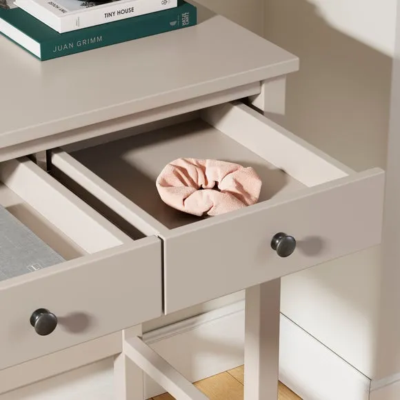 Compact Dressing Table with Drawers - Natural
