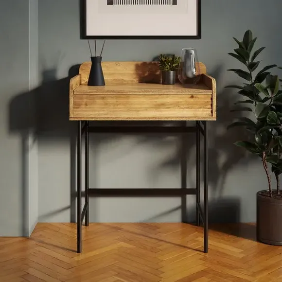 Compact Dressing Table with Mirror - Mango Wood image