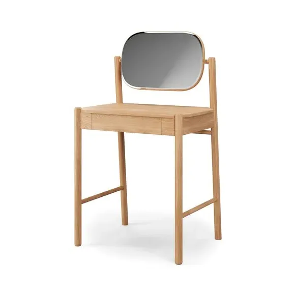Compact Dressing Table with Mirror - Oak