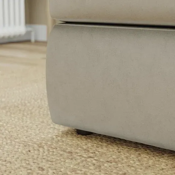 Compact Footstool with Cushion - Grey, Velvet