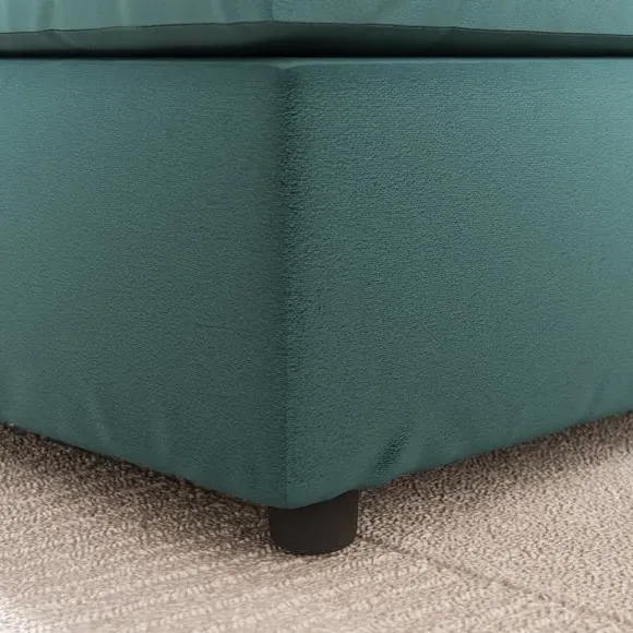 Compact Footstool with Cushion - Teal, Velvet