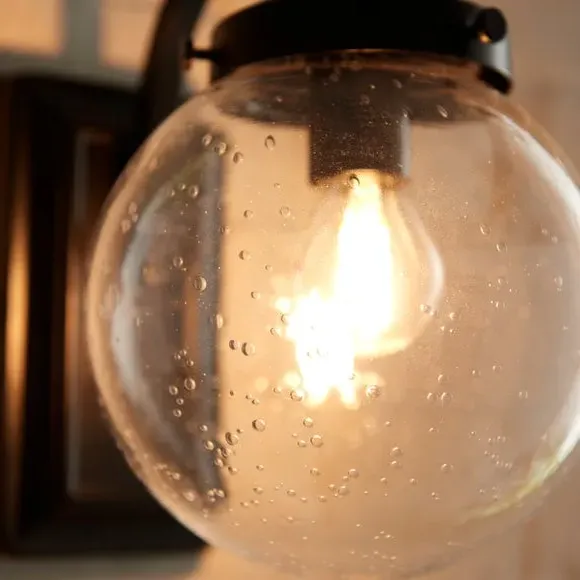 Compact Outdoor Wall Light - Black, Glass