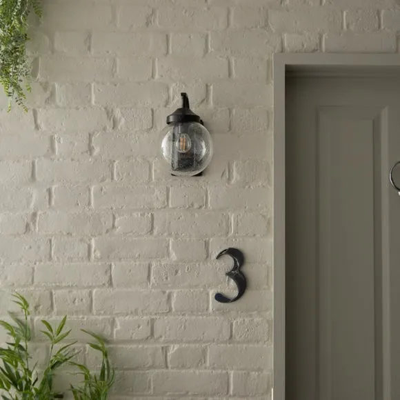 Compact Outdoor Wall Light - Black, Glass