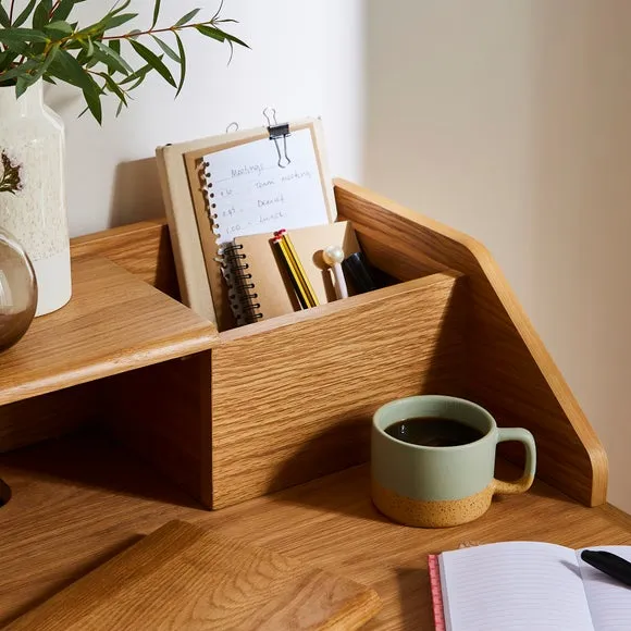 Compact Pull Out Desk - Light Wood, Oak