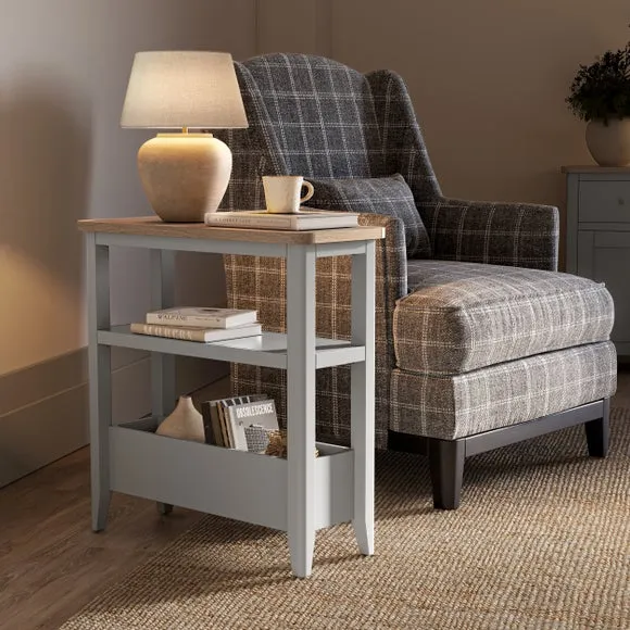Compact Side Table - Grey, Oak and Pine image