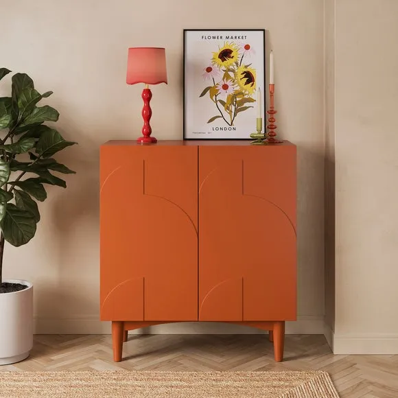 Compact Sideboard with Storage - Burnt Orange image