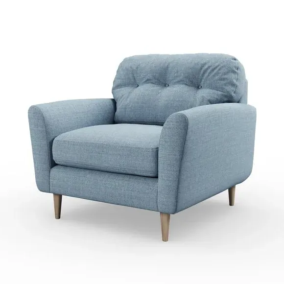 Compact Snuggle Chair with Buttons - Blue