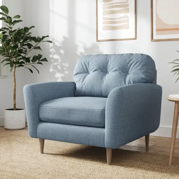 Compact Snuggle Chair with Buttons - Blue image