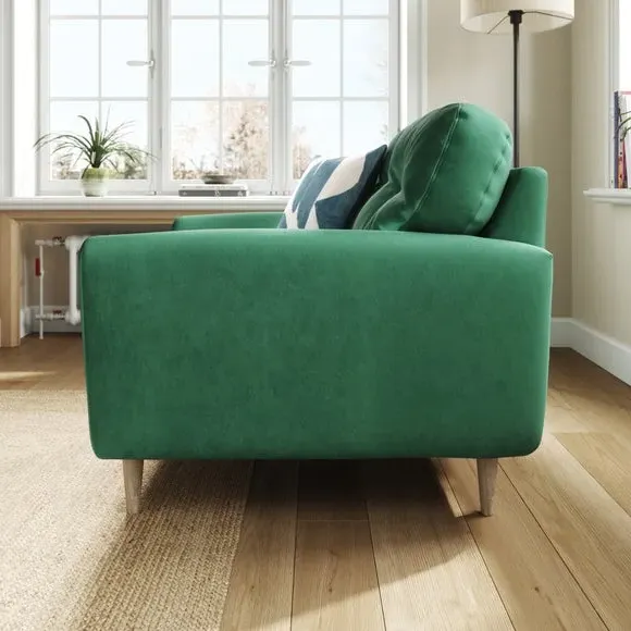 Compact Snuggle Chair with Buttons - Bottle Green, Velvet