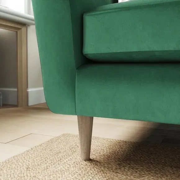 Compact Snuggle Chair with Buttons - Bottle Green, Velvet