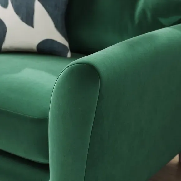 Compact Snuggle Chair with Buttons - Bottle Green, Velvet