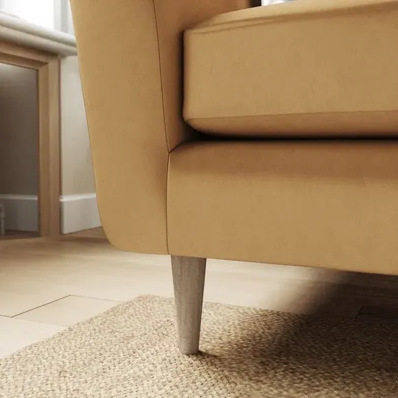 Compact Snuggle Chair with Buttons - Caramel, Velvet