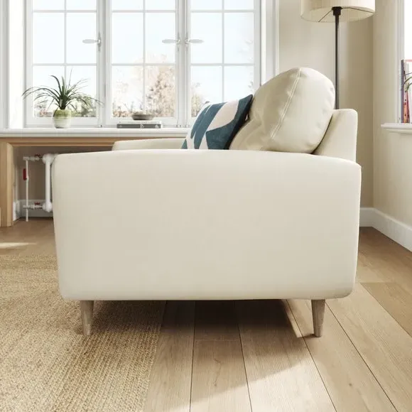 Compact Snuggle Chair with Buttons - Champagne, Velvet