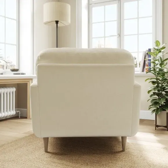 Compact Snuggle Chair with Buttons - Champagne, Velvet