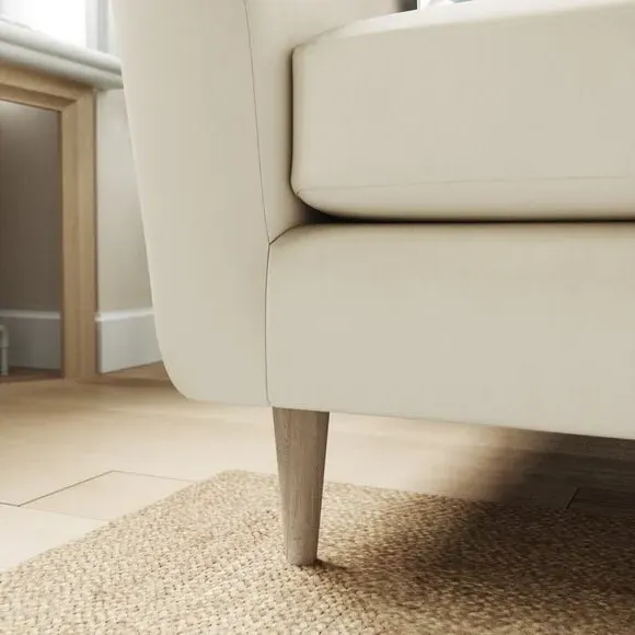 Compact Snuggle Chair with Buttons - Champagne, Velvet