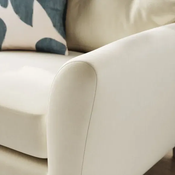 Compact Snuggle Chair with Buttons - Champagne, Velvet