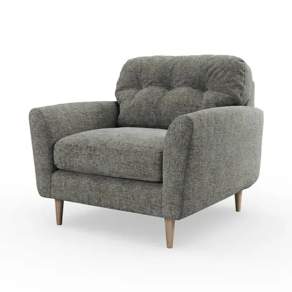Compact Snuggle Chair with Buttons - Charcoal