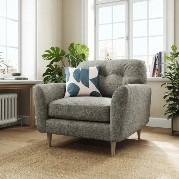 Compact Snuggle Chair with Buttons - Charcoal image