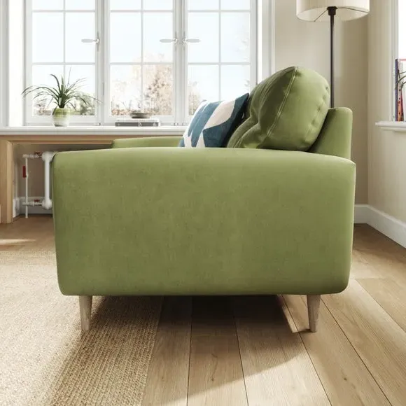 Compact Snuggle Chair with Buttons - Dark Olive, Velvet