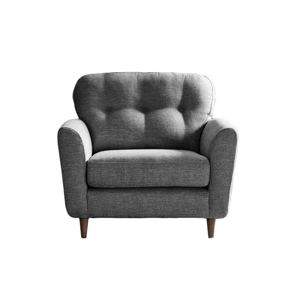 Compact Snuggle Chair with Buttons - Grey