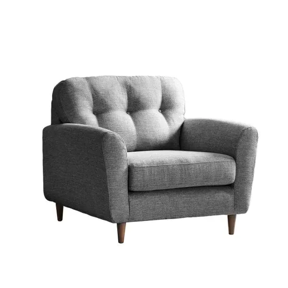 Compact Snuggle Chair with Buttons - Grey